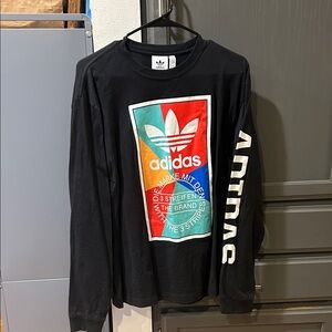 Adidas Black Long Sleeve with Colorful Logo